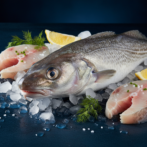 Fresh Atlantic Cod on ice