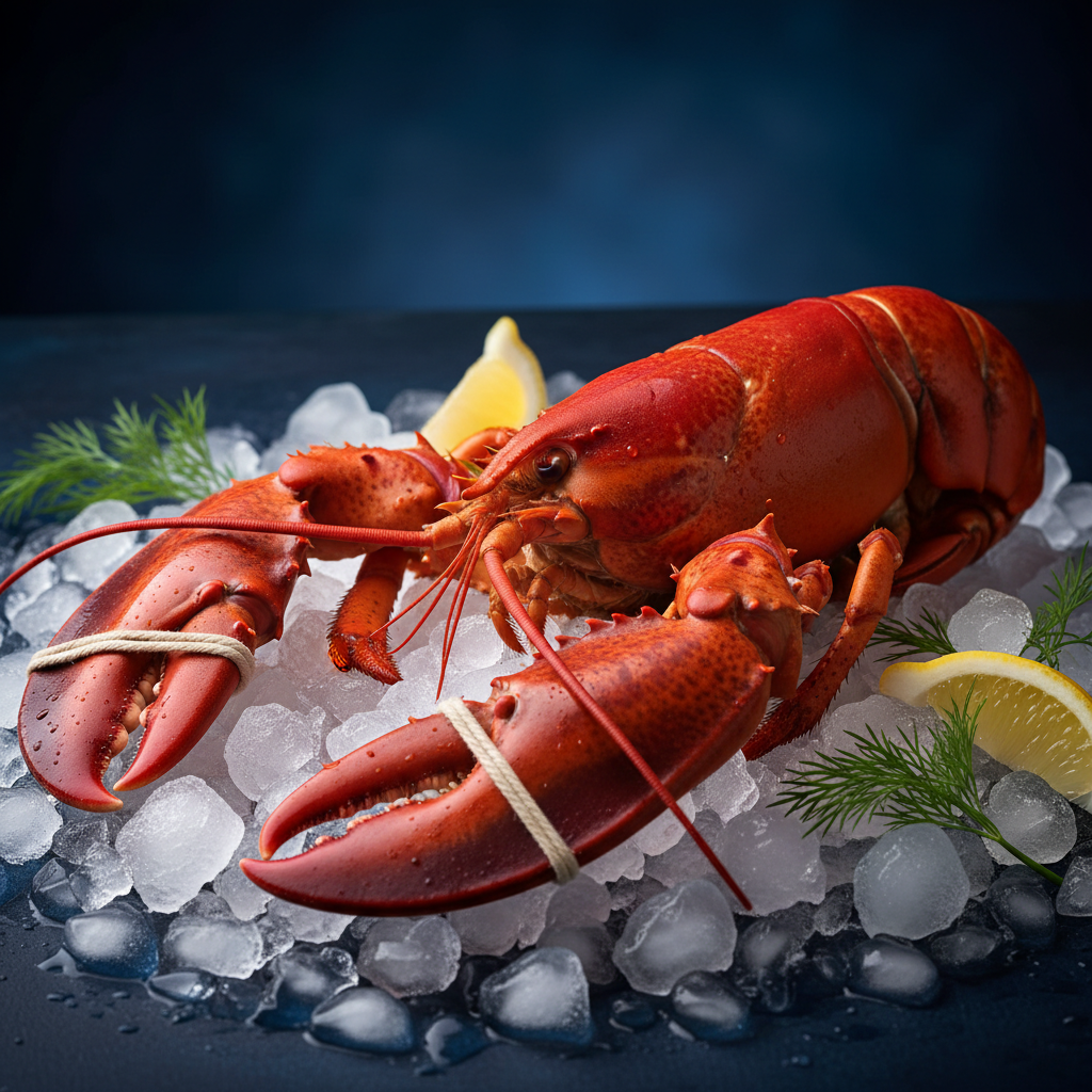 Fresh Norwegian Lobster on ice
